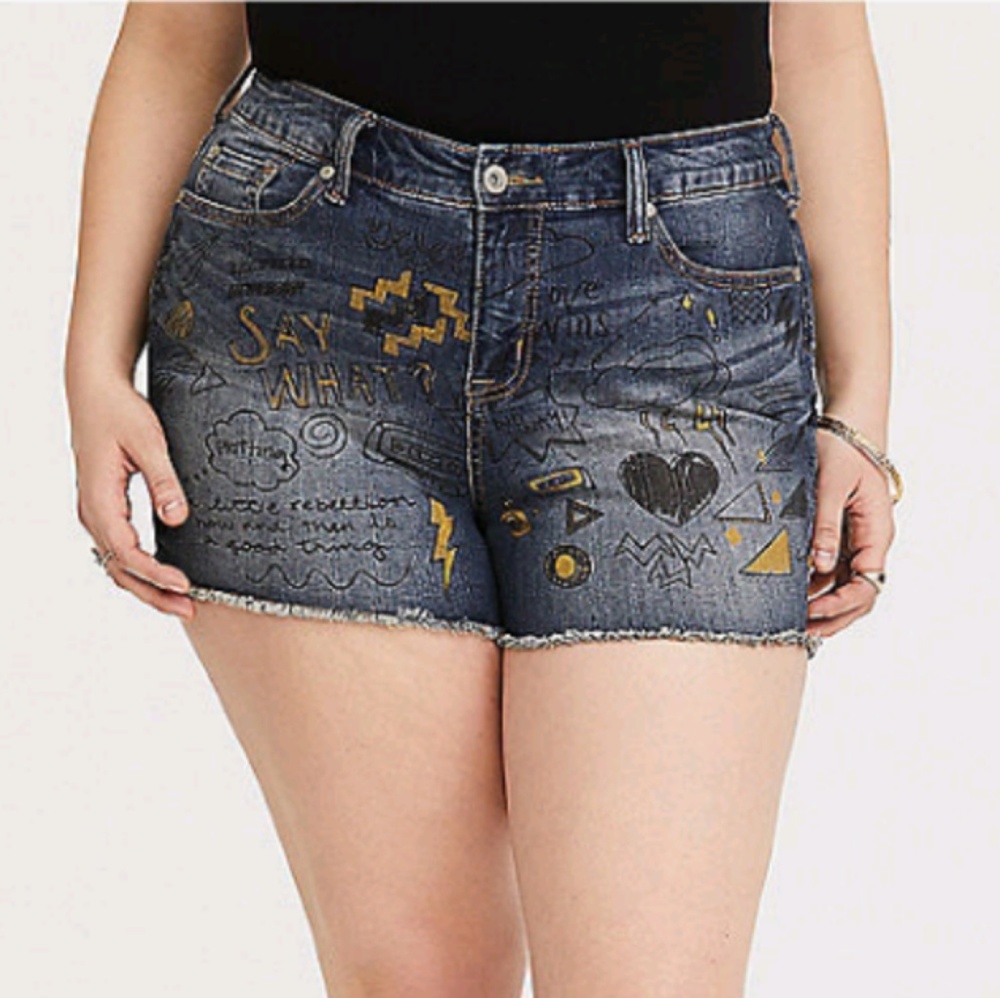 Torrid doodle Jean shorts